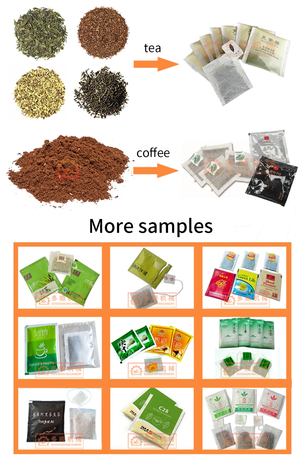 Automatic Inner and Outer Bag Coffee Herbal Powder Tea Bag Filling Packing Making Machine with Line and Label