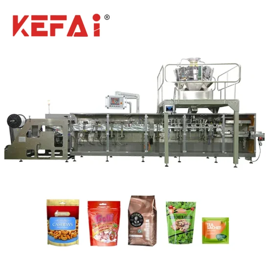 Kefai High Speed Automatic Horizontal Forming Filling Sealing Packing Hffs Premade Zipper Bag Doypack Stand up Spout Pouch Granular Food Packaging Machine