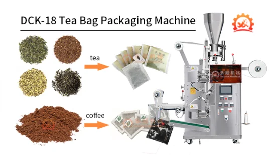 Automatic Inner and Outer Bag Coffee Herbal Powder Tea Bag Filling Packing Making Machine with Line and Label